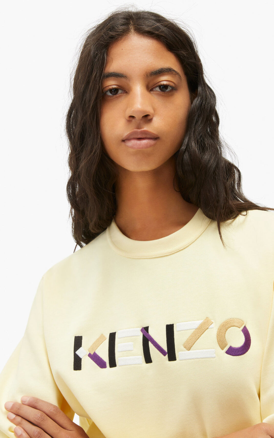 Sweatshirt Kenzo Logo Feminino - Creme | 958MFUNZP